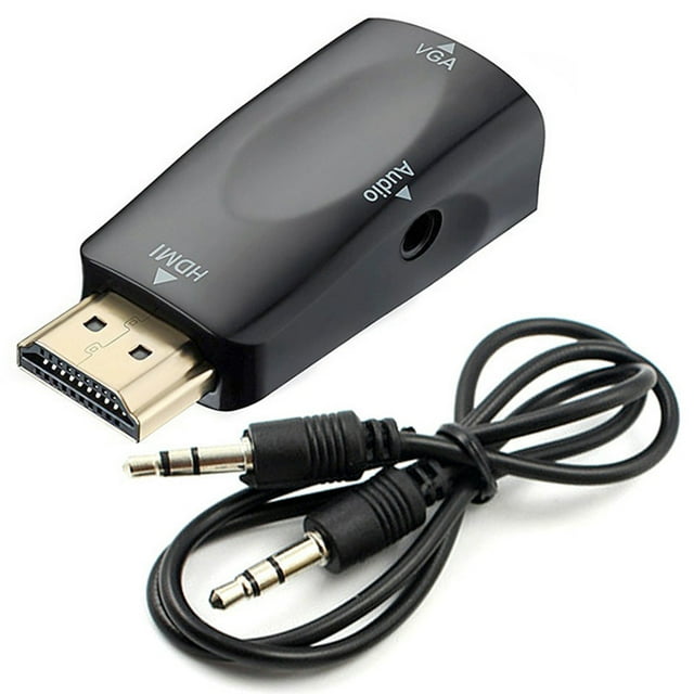 Convertisseur Mâle vers VGA Femelle - avec Audio pour Projecteur TV, Transmission Haute Vitesse Durable ABS
