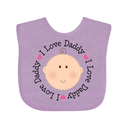 

Inktastic I Love Daddy Girls Baby Bib
