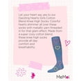 thumbnail image 7 of MeMoi Dazzling Hearts Cotton Blend Knee High Socks - Girls - Female, 4, Denim, 7 of 7
