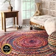thumbnail image 3 of DN HANDICRAFT Home Decor Braided Multicolor Cotton Round Area Chindi Rugs Stylish Reversible Carpet (10x10 Sq Feet), 3 of 4