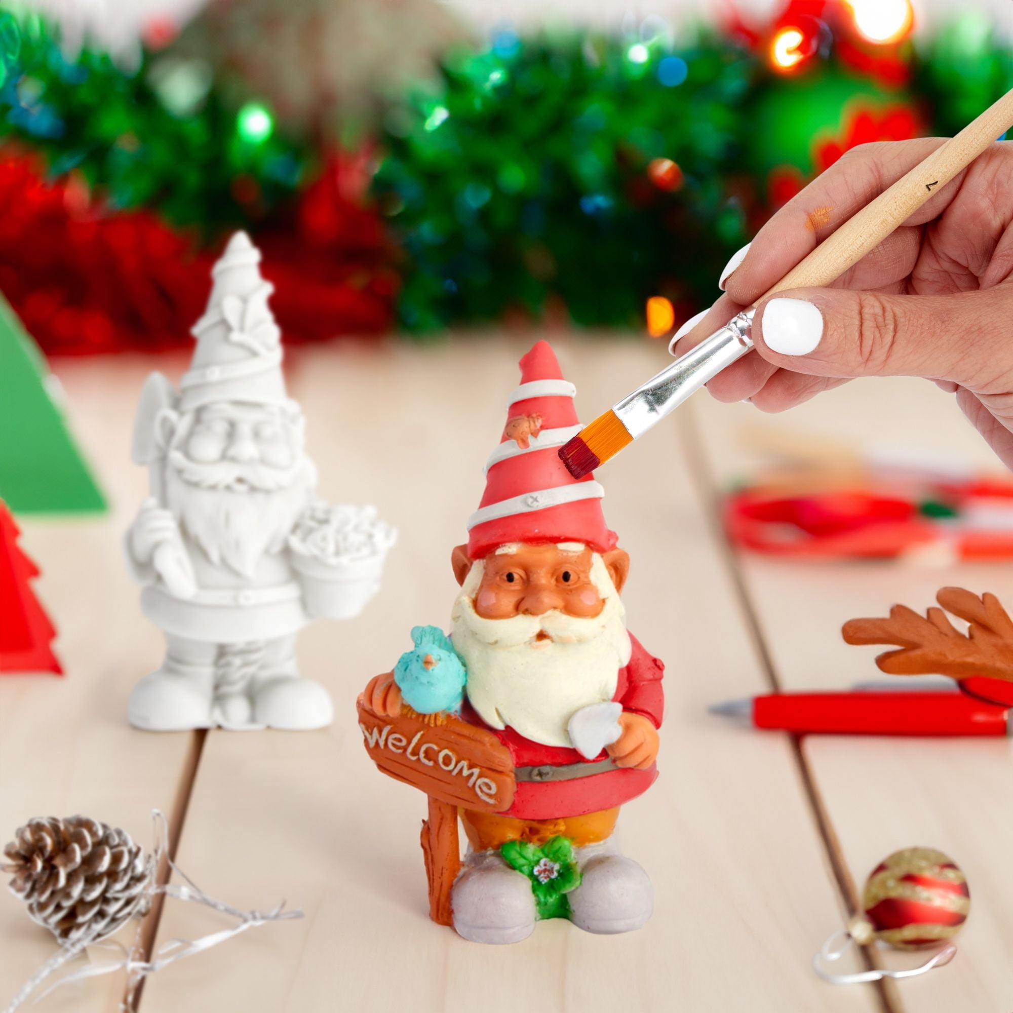 2 Pcs Gnomes to Paint Yourself Ceramic Christmas to Paint Naughty