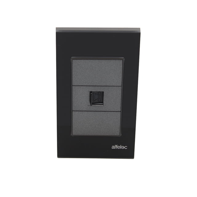 Placa de Pared Alfelec de teléfono en Acrílico Negro 5 Pzs