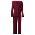 thumbnail image 1 of Ketyyh-chn99 Ensemble de Pyjama de Maternité Hauts de Grossesse Femmes Maternité Manches Longues Allaitement Bébé T-Shirt Hauts+pantalons Ensemble de Pyjamas Costume Rouge,2TG, 1 of 5
