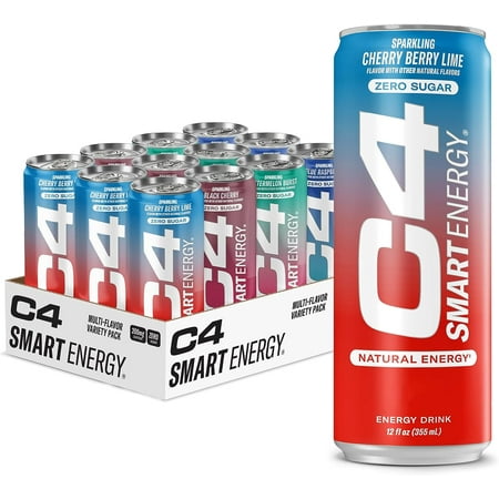 Best by 03-31-2025) C4 Smart Energy Drink  Berry Breeze Variety Pack Flavor  Zero Sugar  Carbonated  12 oz can (12 Pack)