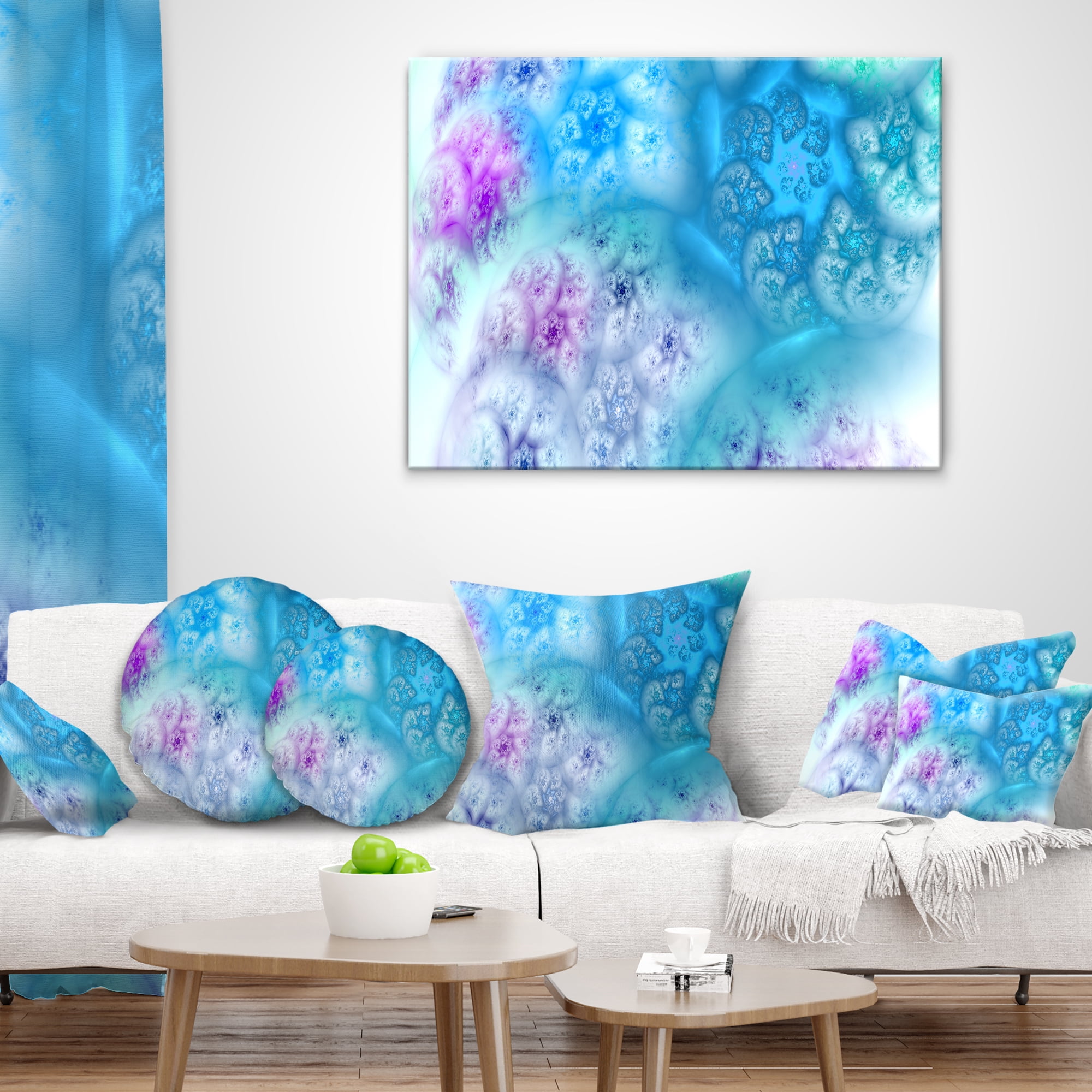 Designart Clear Blue Magic Stormy Sky - Abstract Throw Pillow - 12x20
