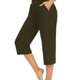 thumbnail image 1 of Pantalones Cortos Con Bolsillo En La Cintura Elástica Sólida, Pantalones Casuales Elásticos Elegantes Para Primavera Y Verano, Ropa De Mujer, 1 of 4