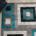 thumbnail image 4 of BizChair Geometric 6' x 9' Turquoise, Grey, and White Olefin Area Rug with Cotton Backing, Living Room, Bedroom, 4 of 10