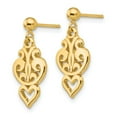 thumbnail image 2 of Real 14kt Yellow Gold Polished Fancy Dangle Post Earrings; for Adults and Teens; for Women and Men, 2 of 3