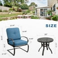 thumbnail image 5 of Walsunny Blue 3-Piece Bistro Set Outdoor Seats with Cushions & Metal Frame, 5 of 8