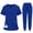 Blue, variant on Fgvctg Jogger Scrubs for Women Plus Size Nursing Uniforms Stretchy V-Neck Yoga Scrub Pants and Tops Jogger Scrubs Medical Uniforms Tall Scrubs Pink 2XL