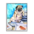 thumbnail image 3 of Stupell Industries Chubby Pug Dog with Pizza Boxes Pet Portrait Grey Framed, 11 x 14, Design by George Dyachenko, 3 of 5