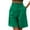 Green, variant on IROINNID Bermuda Shorts for Women Solid Color Button Pocket Five Point Straight Barrel Pants,Black