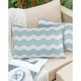 thumbnail image 4 of Outdoor Waterproof Throw Pillow Covers Set of 2 Sky Blue and White Stripes Decorative Pillowcases Lumbar Outdoor Pillows Cushion Case 20x12 Inch Sea Wave Patio Pillows for Couch Sofa Bed Garden, 4 of 7