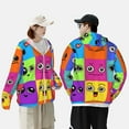thumbnail image 6 of Kll Doodle Faces Emotions Print Men'S Women’s Upf 50+ Sun Protection Outdoor Hoodie Jacket Long Sleeve Fishing Hiking Performance Shirt- 3x-Large, 6 of 8