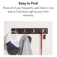 thumbnail image 5 of Dual Hook Coat Rack - Wall Mounted Hat & Key Organizer - Oil Rubbed Bronze - Bathroom Entryway Storage - 17.7" Wide Oil Rubbed Bronze Hooks/Dark Brown 4 Hooks, 5 of 9