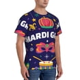 thumbnail image 2 of Bixox Men's Happy Mardi Gras Printed Short Sleeve Skinny Athletic T-Shirt, 2 of 6