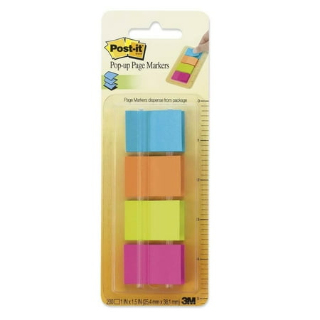 Pop-up Page Markers, Assorted Colors, 1 in x 1.5 in