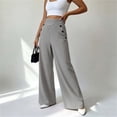 thumbnail image 2 of Lnmiateer Elegant High Waist Wide Leg Pants for Women Casual Dress Trousers Party Autumn, 2 of 5