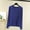Blue, variant on Women'S Long Sleeve Pajama Top Loose Casual Sleepwear Tunic Blouse with Pockets for Home Lounge