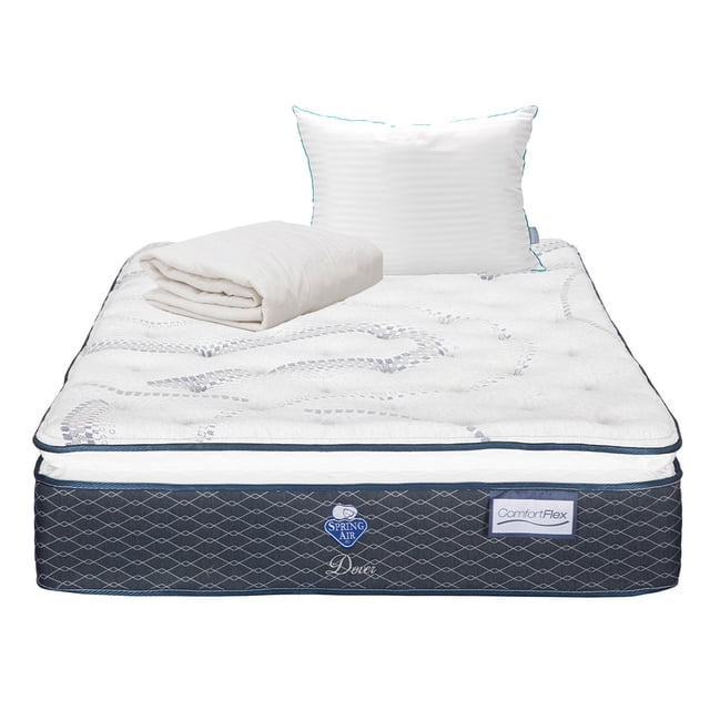 Colchón King Size Spring Air Dover + Almohada Royal + Protector de Colchón
