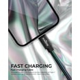 thumbnail image 3 of Liquipel Powertek Metallic Shine USB Type C Charger Cable, 6ft Fast Charging USB C Cord, Adapter for Car, Galaxy, Android, Note, MacBook, Nintendo, PlayStation, Chromebook, Pixel - Black, 3 of 7