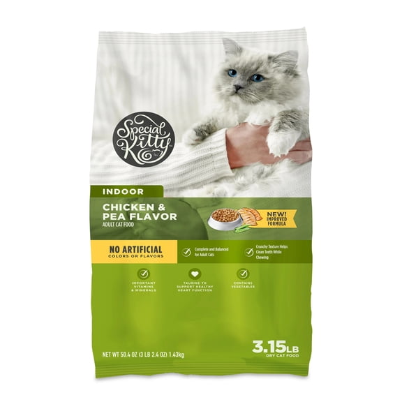 Special Kitty Indoor Formula Dry Cat Food, Chicken & Pea Flavor