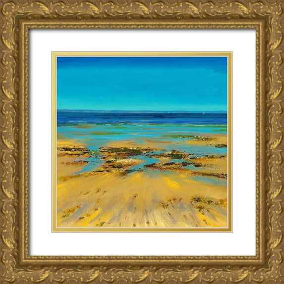 Francis, Sandra 15x15 Gold Ornate Wood Framed with Double Matting Museum Art Print Titled - Coastal Colour Strip II