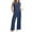 Navy, variant on CheerKidz Womens Solid Color V Neck Top and Pants Set Summer Vacation Travel Home Matching Two Piece Outfit