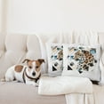 thumbnail image 4 of Ambesonne Leopard Throw Pillow Cover 2 Pack, Watercolor Minimal Modern, 20", Brown White and Blue, 4 of 7