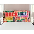 thumbnail image 1 of Music Headboard, Retro Rock Roll Lettering Grunge Distressed Colors Back then Sound Music Theme, Upholstered Decorative Metal Bed Headboard with Memory Foam, Full Size, Multicolor, by Ambesonne, 1 of 4