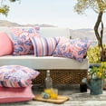 thumbnail image 2 of Phantoscope Outdoor Waterproof Floral Printed Decorative Throw Pillow for Patio Garden, Light Pink 12x20 Inch, Pack of 2, 2 of 7