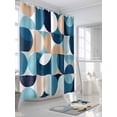 thumbnail image 3 of Shower Curtain Mid Century Geometric Shower Curtains for Bathroom, Waterproof Polyester Shower Curtain Set with Hooks, Small Stall Size 36" x 72" Abstract Modern Blue, 3 of 6