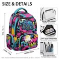 thumbnail image 5 of Xixirimido Kids Backpack for Boys Girls Preschool Elementary Students Bookbag 17inch Large School Bag Multi-pocket Lightweight Backpacks, Graffiti Neon Tractor, 5 of 8