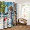 thumbnail image 5 of Coastal Snowman Christmas Bathroom Curtain 72 Inch Shower Stall Curtain with Hooks, Xmas Tree Flamingo Beach Waterproof Polyester Bath Curtain Washable Bathtub Curtain 36''x 72'', 5 of 6