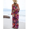 thumbnail image 3 of Women's Summer Boho Casual Jumpsuits Wide Leg Overalls Floral Print Baggy Rompers with Pocket PZZCR, 3 of 5