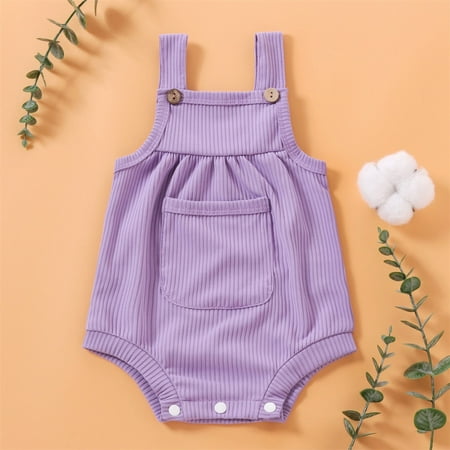 

EQWLJWE Newborn Infant Baby Boys Girls Ribbed Solid Pocket Bodysuit Suspender Romper Girls Harness Holiday Clearance