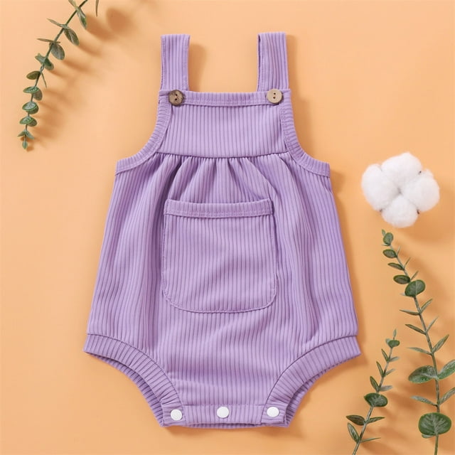 Girls Bodysuit Ribbed Suspender Romper for Solid Pocketless Baby Bodysuit Girls Boys Jumpsuit Platform Competitive Analysis