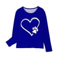 thumbnail image 4 of MeetoTime Girls Long Sleeve Tops Spring Fall Crewneck Heart Printed Dressy Tunic Tops Children's Pullover Undershirt, 4 of 5