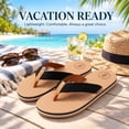 thumbnail image 3 of AERUSI Women’s Platform Flip Flop Sandals, Lightweight Textured Footbed, Soft Fabric Straps, Beach & Casual Summer Sandals, 3 of 9