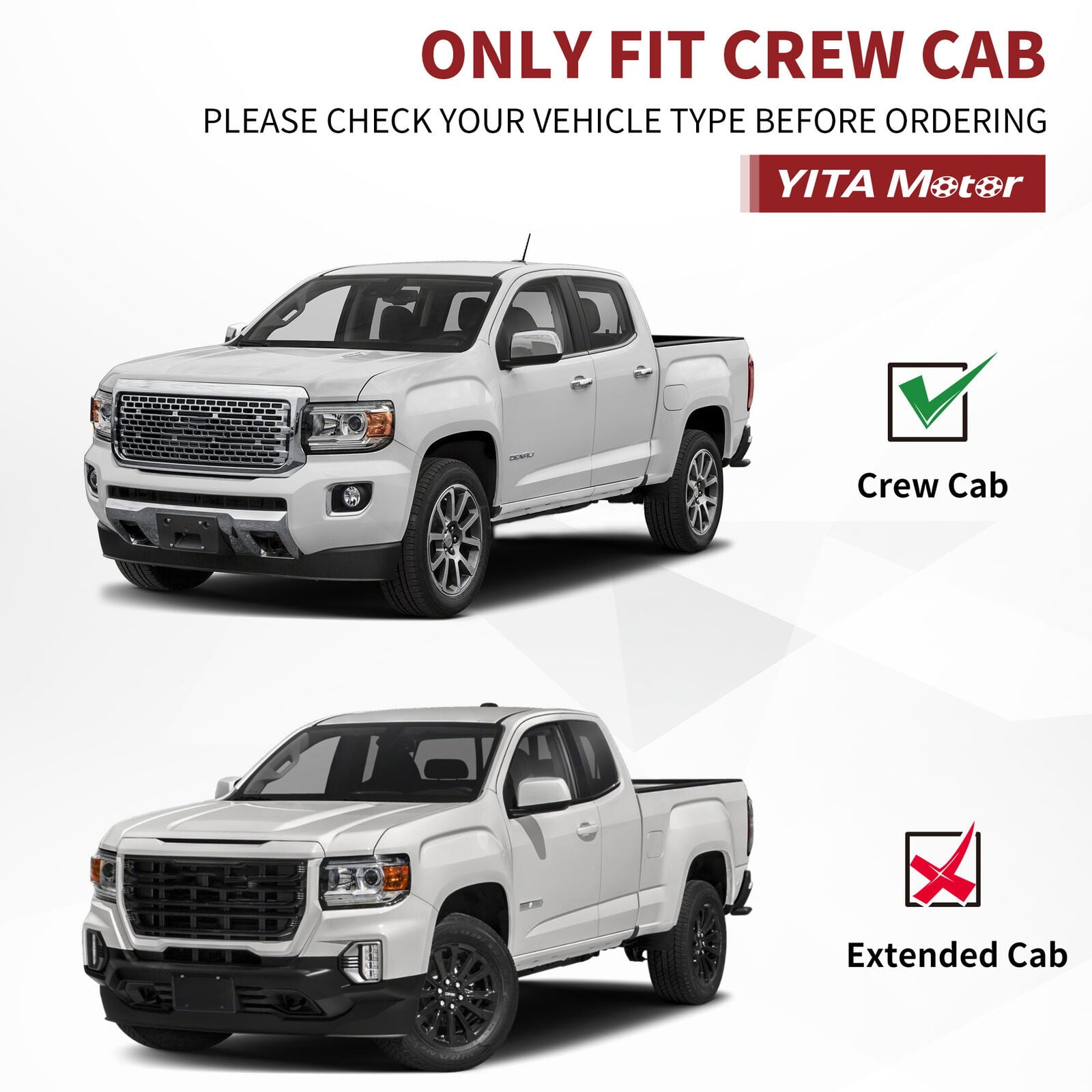 RVNI Running Boards for 2015-2025 Chevy Colorado/GMC Canyon Crew Cab Side Step Nerf Bars Stainless Steel