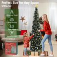 thumbnail image 4 of HMASYO 6 FT Pop Up Christmas Tree with 100 LED Lights & Remote, Black Christmas Tinsel Tree, Collapsible Artificial Pencil Tree for Home Office Party Decor, USB Powered Timer Lights, Easy Assembly, 4 of 8