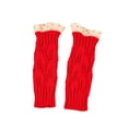 thumbnail image 4 of Jusqu'à 10$ Gants Mitaines Rouges pour Femmes Hiver Dentelle Tricotée Acrylique Fil Creux Demi-Doigts, 4 of 4
