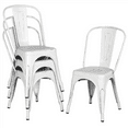 thumbnail image 5 of Alden Design Industrial Modern Metal Dining Chairs, Set of 4, Distressed White, 5 of 10