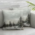thumbnail image 3 of snow, trees Graphic Decorative Men Women Boy Girl Room Cushion Throw Pillow Cover for Home Couch Living Room Bed Sofa   Square 冬季  Throw Pillow Cover 1PC, 3 of 5
