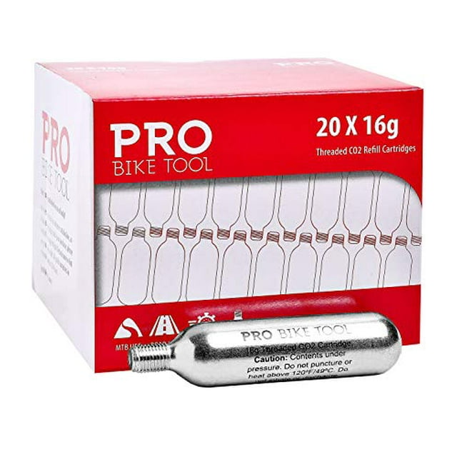 ProBike Tool 16g Threaded CO2 Cartridges for All CO2 Bike Tire