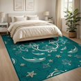 thumbnail image 3 of ODIKA 8'x10' Ultra-Soft Area Rug, Dolphin Ocean Turtle Marine Theme Wave Themed Border Coral Motifs None Washable, Bare feet friendly, Silk-Touch for Bedroom, Under Sectional, 3 of 7