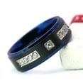 thumbnail image 6 of Black Blue Plated Matte 8mm Titanium Steel Mens Ring Men Wedding Band AAA CZ Man Ring, 6 of 7