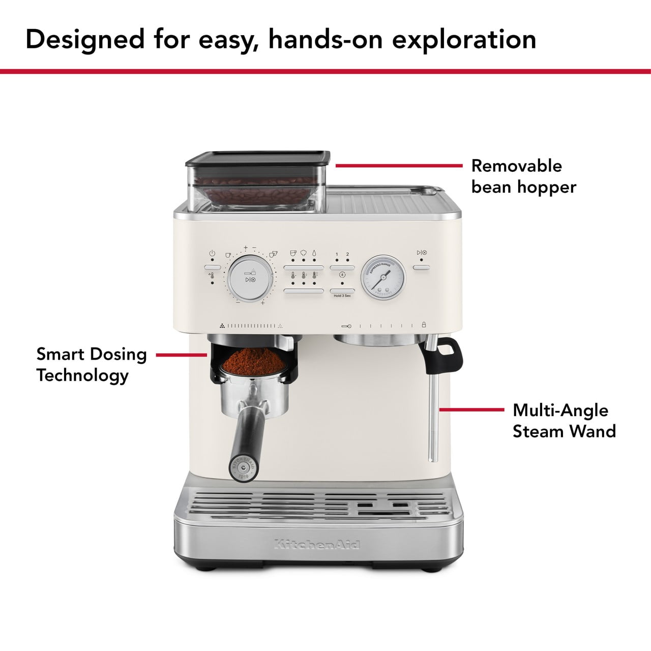 KitchenAid Semi Automatic Espresso Machine with Burr Grinder, KES6551