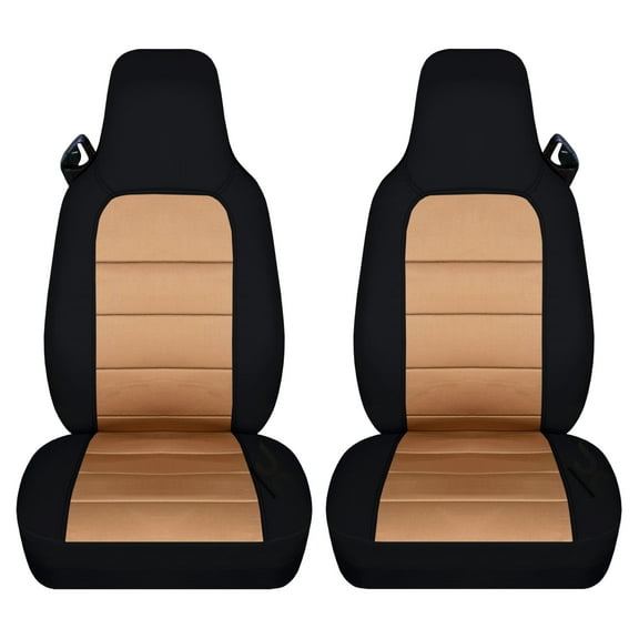 Designcovers Fits 2006-2012 Mazda MX-5 Miata Cotton Seat Covers:Black and Tan