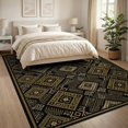 thumbnail image 3 of ODIKA 8'x10' Washable Area Rug Geometric Motif Boho Detailing Interlocking Lattice Abstract Flowing Dynamic for Living Room, Under Sectional, Family , Durable, Non-Slip, 3 of 7